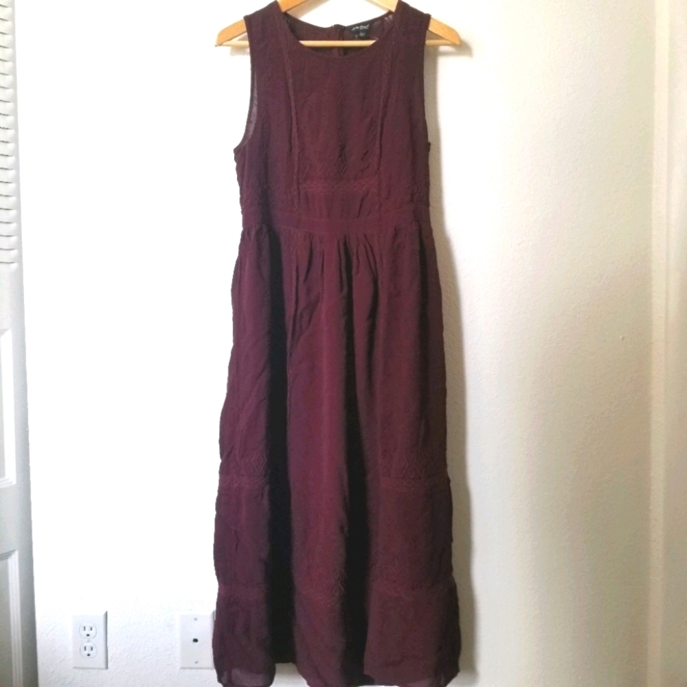 Sleeveless Burgundy Maxi Dress